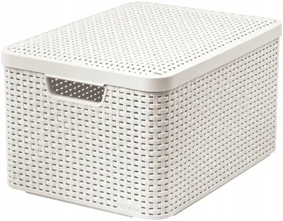 Curver Koszyk Z Pokrywą Rattan Style L - Kremowy