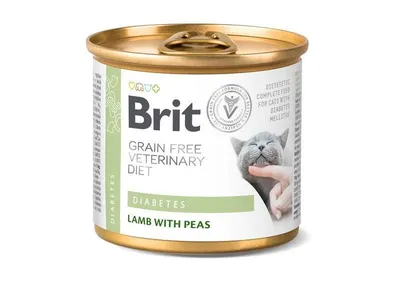 Brit Grain Free Veterinary Diet Cat Diabetes Jagnięcina Z Groszkiem 200g