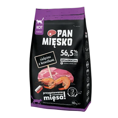 PAN MIĘSKO Cielęcina Z Krewetkami Dla Kota S 10kg