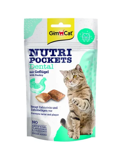 GIMCAT NUTRI POCKETS Przysmak Dentystczny DRÓB 60g