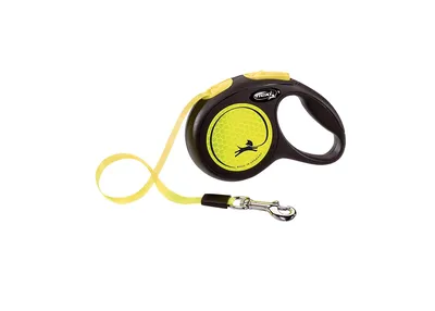 Flexi Smycz New Classic L Taśma 5m Do 50kg Neon - Żółty