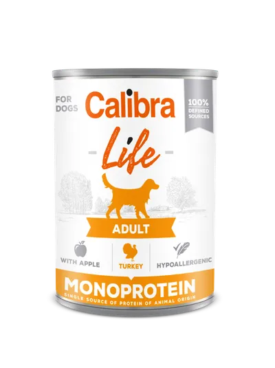 Calibra Dog Life Adult Turkey With Apples Karma Dla Psa 400g