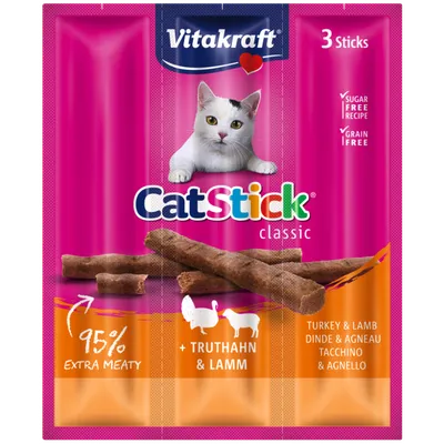 Vitakraft Cat Stick Mini Kabanosy Indyk Z Jagnięciną 3x18g