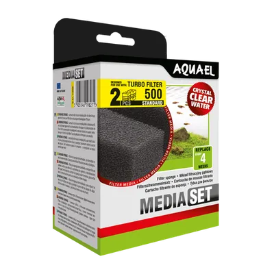 AQUAEL Wkład Filtracyjny Gąbkowy Turbo 500 MediaSet 2szt