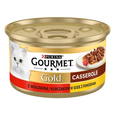 Purina Gourmet Gold Z Wołowiną I Kurczakiem W Sosie Z Pomidorami 85g