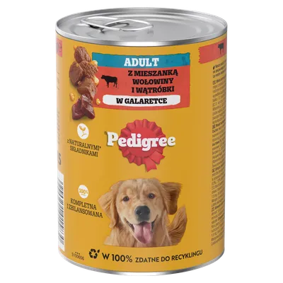 Pedigree Mokra Karma Dla Dorosłych Psów Z Wołowiną W Galarecie Puszka 400g