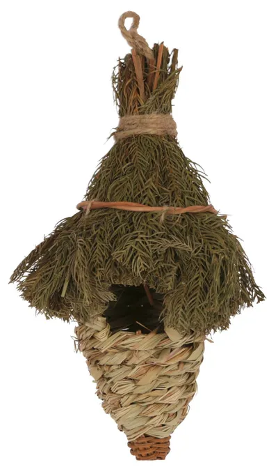 KERBL Wiszące Gniazdo Dla Ptaków Z Trawy, 27 cm X Ø 12 cm