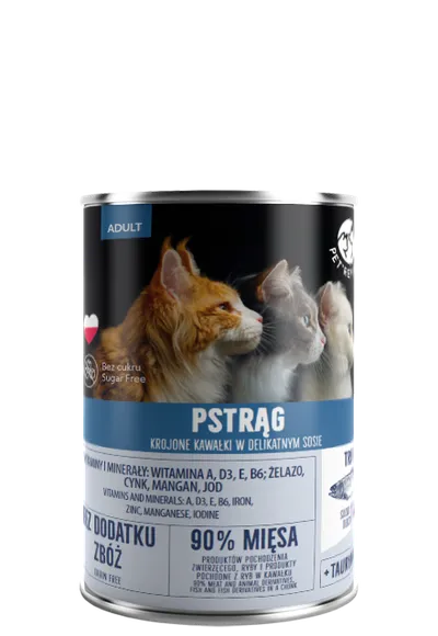 PetRepublic Pstrąg Krojone Kawałki W Delikatnym Sosie 400g