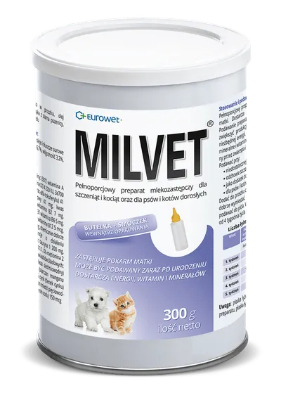 Eurowet Milvet Mleko Zastępcze Dla Szczeniąt I Kociąt 300g