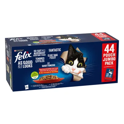 Felix Fantastic Mix Smaków W Galaretce Karma Dla Kota 44x85g