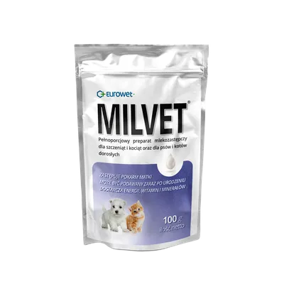 Eurowet Milvet Mleko Zastępcze Dla Młodych Psów I Kotów 100 g
