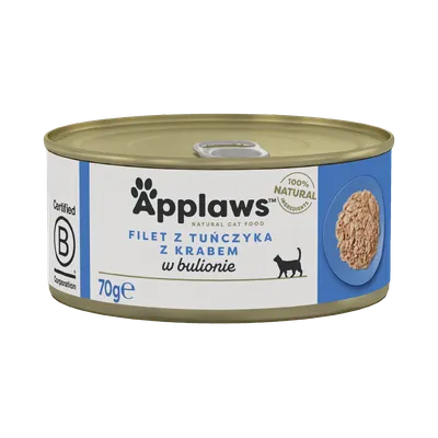 APPLAWS Tuna Fillet With Crab In Broth Tin 70g