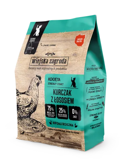 Wiejska Zagroda Kurczak Z Łososiem Dla Kociąt 400g