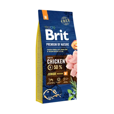 Brit Premium By Nature Junior M Z Kurczakiem 15kg