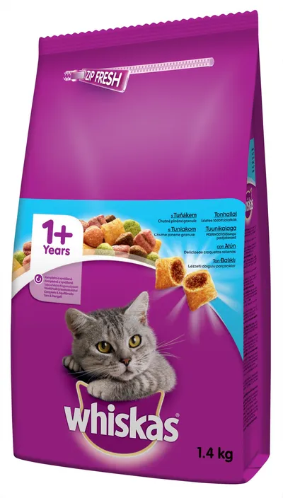 WHISKAS Adult 1,4kg - Sucha Karma Dla Kotów Z Tuńczykiem I Warzywami