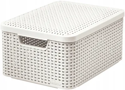 Curver Rattan Style Koszyk Z Pokrywą M - Kremowy