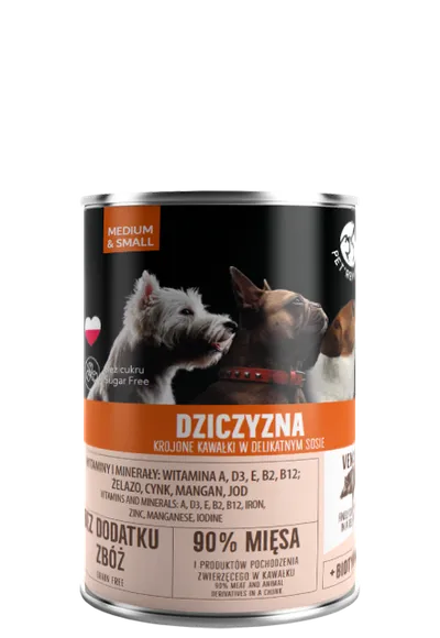 PetRepublic Dziczyzna Krojone Kawałki W Delikatnym Sosie 400g