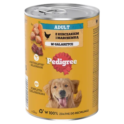 Pedigree Mokra Karma Dla Dorosłych Psów Z Kurczakiem I Warzywami W Galaretce 400g