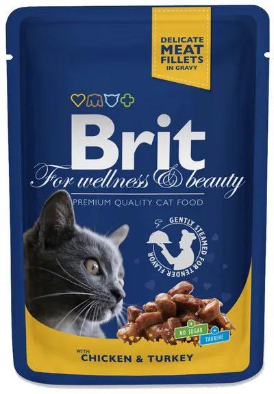 Brit Premium Cat Dla Dorosłych Kotów Z Kurczakiem I Indykiem 100g