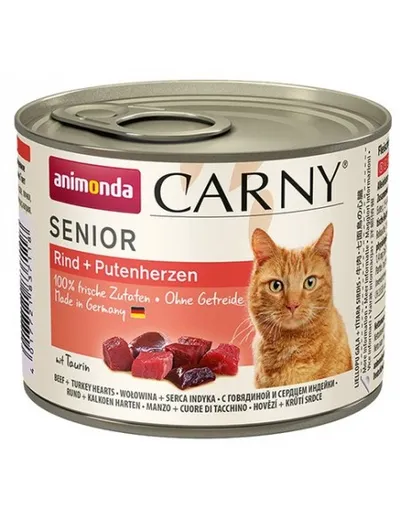 Animonda Cat Carny Senior Wołowina I Serca Indyka 200g