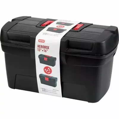 Curver Herobox Basic Zestaw Skrzynki Narzędziowe 13"+16" - Czerwono-Czarna