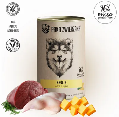 Paka Zwierzaka Królik I Dzik Z Dynią 400g