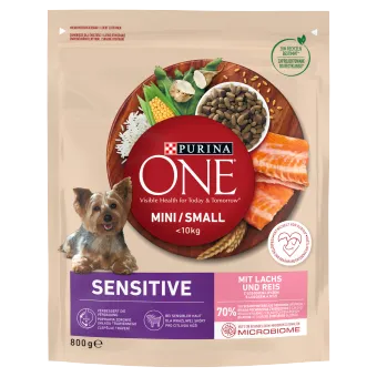 PURINA ONE Mini Delicate Łosoś, Ryż - Sucha Karma Dla Psa - 800 g