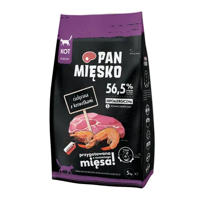 PAN MIĘSKO Cielęcina Z Krewetkami S 5kg Dla Kota