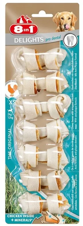 8IN1 Delights Pro Dental Kość Do Żucia Dla Psów Kurczak XS 7szt