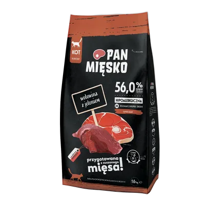 PAN MIĘSKO Wołowina Z Jeleniem M Dla Kota 1,6kg
