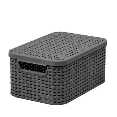 Curver Rattan Style Koszyk Z Pokrywą S - Szary