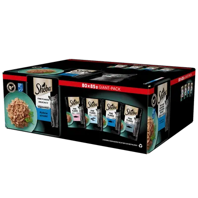 Sheba Delicacy Rybne Smaki W Galaretce, Z Łososiem, Z Białą Rybą, Z Tuńczykiem, Z Dorszem 80x85g