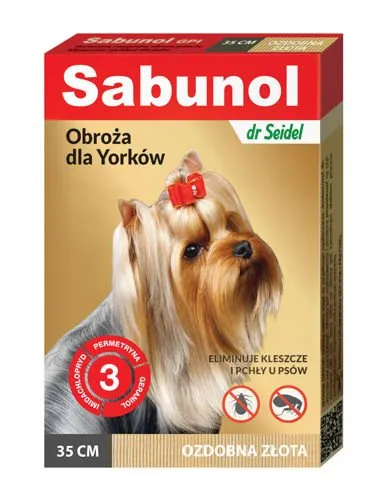 Laboratorium DermaPharm Sabunol Ozdobna Obroża Dla Yorków 35cm - Złota