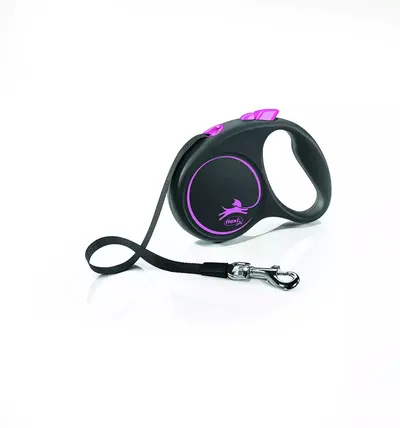 Flexi Smycz Black Design M Taśma 5m Do 25kg - Różowa