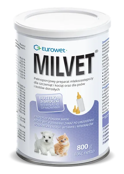 Eurowet Milvet Mleko Zastępcze Dla Szczeniąt I Kociąt 800g