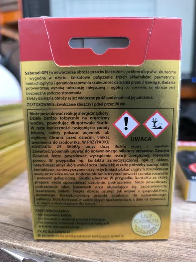 Laboratorium DermaPharm Sabunol Obroża Przeciw Pchłom I Kleszczom Dla Psa 50cm - Szara