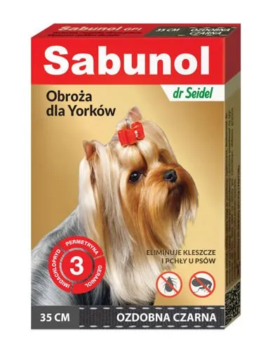 Laboratorium DermaPharm Sabunol Ozdobna Obroża Dla Yorków 35 cm - Czarna