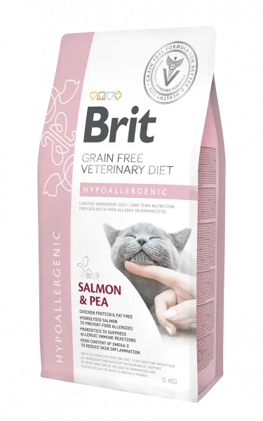 Brit Grain Free Veterinary Diet Cat Hypoallergenic Łosoś Z Groszkiem 5kg