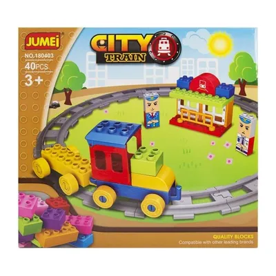 Klocki Dla Maluchów 3+ City Kolejka 40 Elementów TUM-TUM 28 x 26 cm