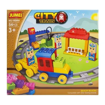 Klocki Dla Maluchów 3+ City Kolejka 54 Elementy TUM-TUM 28 x 26 cm