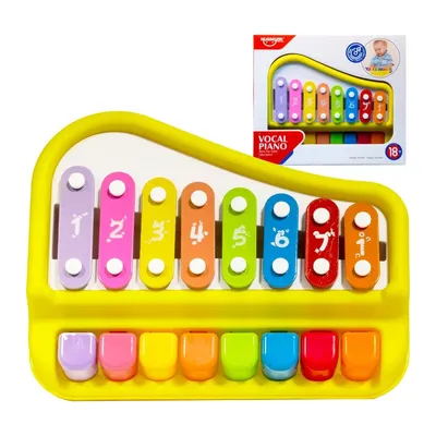 Organki Edukacyjne Cymbałki Z Pianinkiem 26 cm TUM-TUM - Żółte