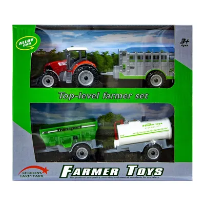 Traktor Zabawkowy Z Wymiennymi Przyczepami Realistyczny 19 cm TUM-TUM
