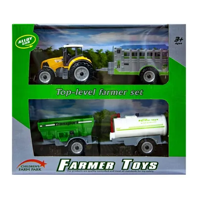 Traktor Zabawkowy Z Wymiennymi Przyczepami 19 cm TUM-TUM - Pomarańczowy