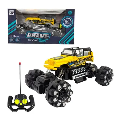Auto Terenowe Zdalnie Sterowane Skala 1:16 TUM-TUM Brave 22 cm - Żółte