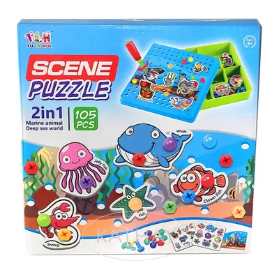 Puzzle Konstrukcyjne 105 Elementów Ze Śrubokrętem I Planszą Morską TUM-TUM