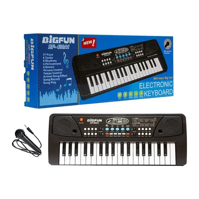 Organki Pianinko Keyboard Z Mikrofonem 37 Klawiszy TUM-TUM - Czarne
