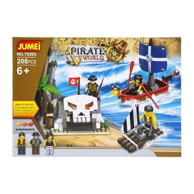 Klocki Do Budowania Piraci 208 Elementów TUM-TUM Z Tratwą 30 x 21 cm