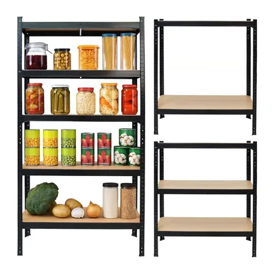 Regał Magazynowy 2w1 Z 5 Półkami Metalowy VENDEA 150 x 75 x 30 cm - Czarny