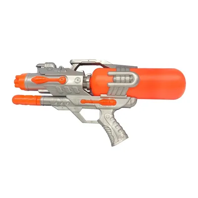 Duży Pistolet Na Wodę 45 cm Z Wbudowaną Pompką TUM-TUM - Pomarańczowy