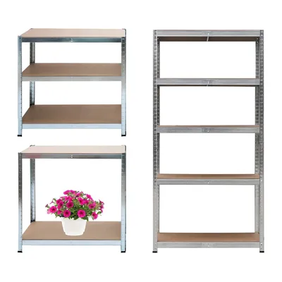Regał Magazynowy Metalowy 2w1 5 Półek MDF VENDEA 180 x 90 x 40 cm